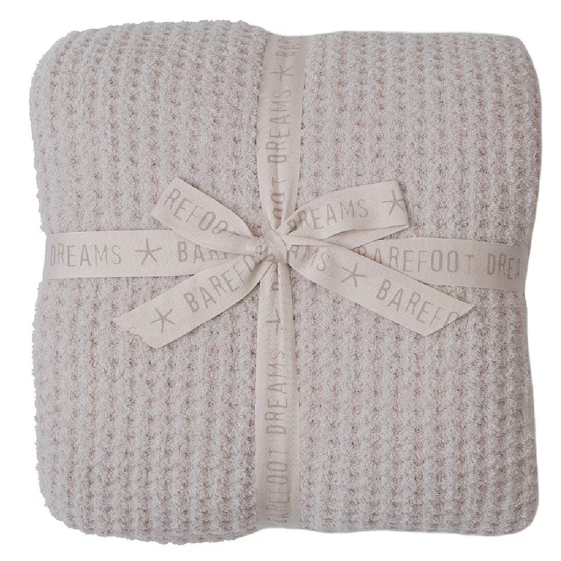 Barefoot Dreams CozyChic Stone Waffle King Bed Blanket SALE