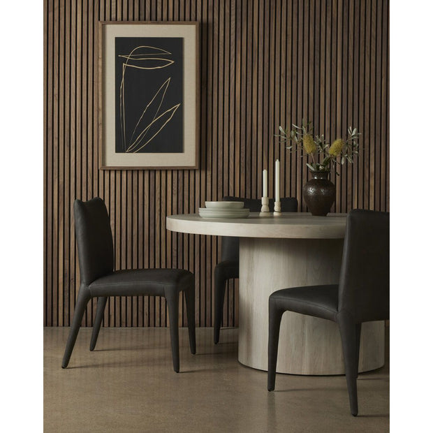 Four Hands Monza Dining Chair ~ Heritage Graphite Top Grain Leather