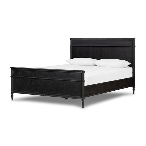Four Hands Toulouse Bed ~ Distressed Black Oak Queen Size Bed