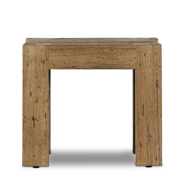 Four Hands Abaso End Table ~ Rustic Wormwood Oak Wood Finish