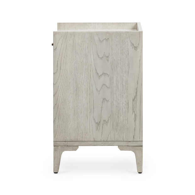 Four Hands Viggo Nightstand ~ Vintage White Oak With White Italian Marble Top