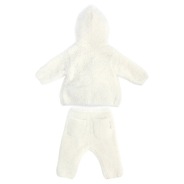 Kashwere Baby Ultra Plush Creme Baby Hoodie & Pants Set
