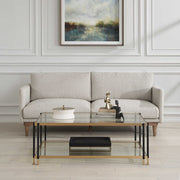 Uttermost Kentmore Glass Top With Matte Black and Brushed Gold Iron Coffee Table