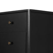 Four Hands Soto Black Iron 5 Drawer Dresser ~ Weathered Bronze Hardware