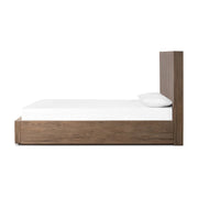 Four Hands Leo Vertical Reed Bed ~ Rustic Grey Oak King Size Bed