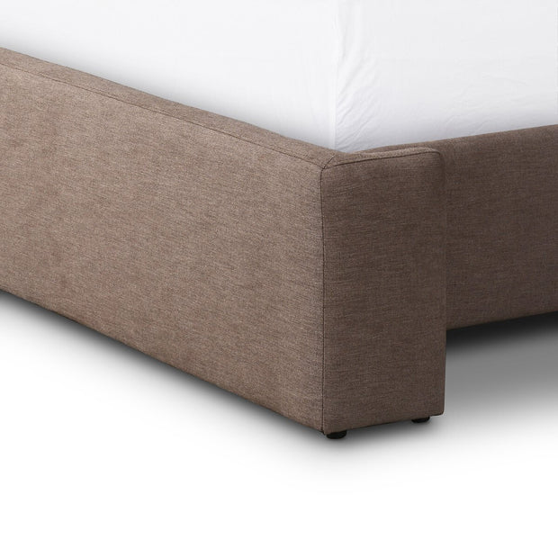 Four Hands Sophia Shelter Bed ~ Rhett Mink Upholstered Fabric King Size Bed
