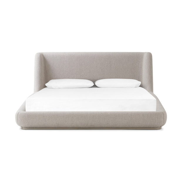 Four Hands Paloma Bed ~ Sattley Fog Grey Upholstered Performance Fabric King Size Bed