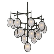 Uttermost Maxin Swirl Glass Ovals With Hammered Bronze Accents 15 Light Large Chandelier