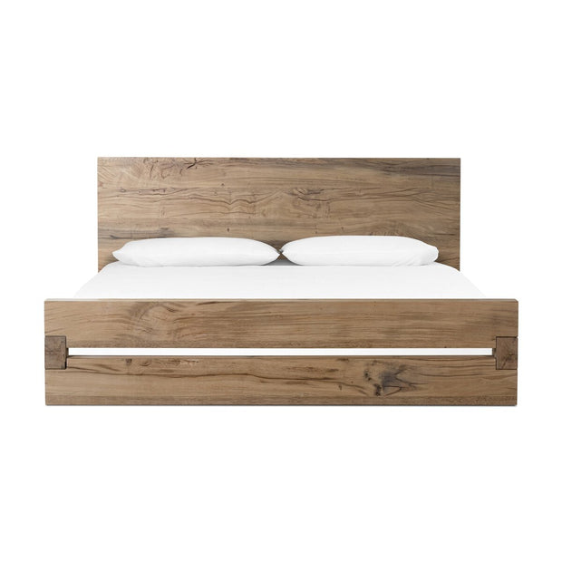 Four Hands Lia Reclaimed Wood Bed ~ Natural French Oak Queen Size Bed