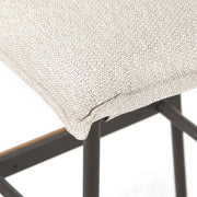 Four Hands Vega Outdoor Bar Stool ~ Faye Sand Fabric Cushioned Seat