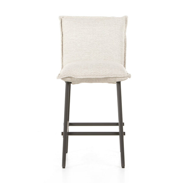 Four Hands Vega Outdoor Counter Stool ~ Faye Sand Fabric Cushioned Seat