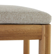 Four Hands Irvine Teak Outdoor Counter Stool ~ Hayes Cream Fabric Cushioned Seat