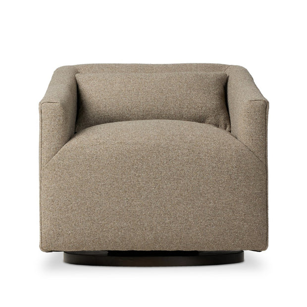 Four Hands York Swivel Chair ~ Weslie Feather Upholstered Fabric