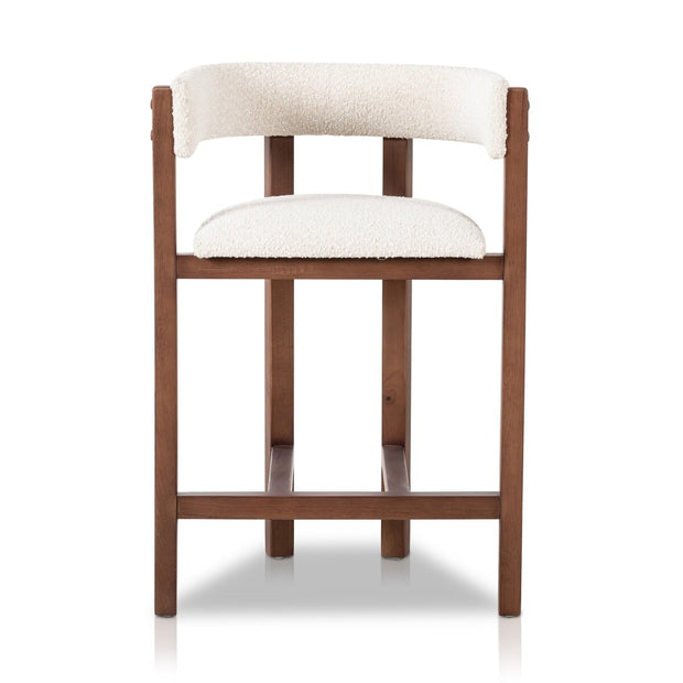 Four Hands Vittoria Counter Stool ~ Knoll Natural Upholstered Performance Boucle Fabric