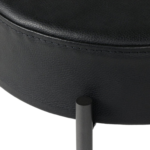 Four Hands Nocona Iron Bar Stool ~ Black Leather Cushioned Seat