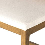 Four Hands Sem Leather Counter Stool ~ Halcyon Ivory Performance Fabric Cushioned Seat