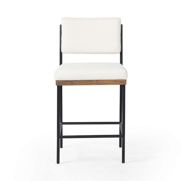 Four Hands Benton Counter Stool ~ Fayette Cloud Performance Fabric Cushioned Seat and Back