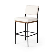 Four Hands Benton Bar Stool ~ Fayette Cloud Performance Fabric Cushioned Seat and Back