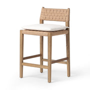 Four Hands Hamlin Counter Stool ~ Woven Seat Toasted Oak with Linen Seat Cushion