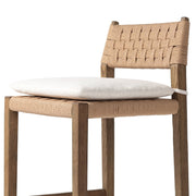 Four Hands Hamlin Bar Stool ~ Woven Seat Toasted Oak with Linen Seat Cushion