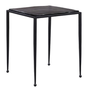 Uttermost Wavelet Textured Charcoal Glass With Matte Black Iron Accent Side Table