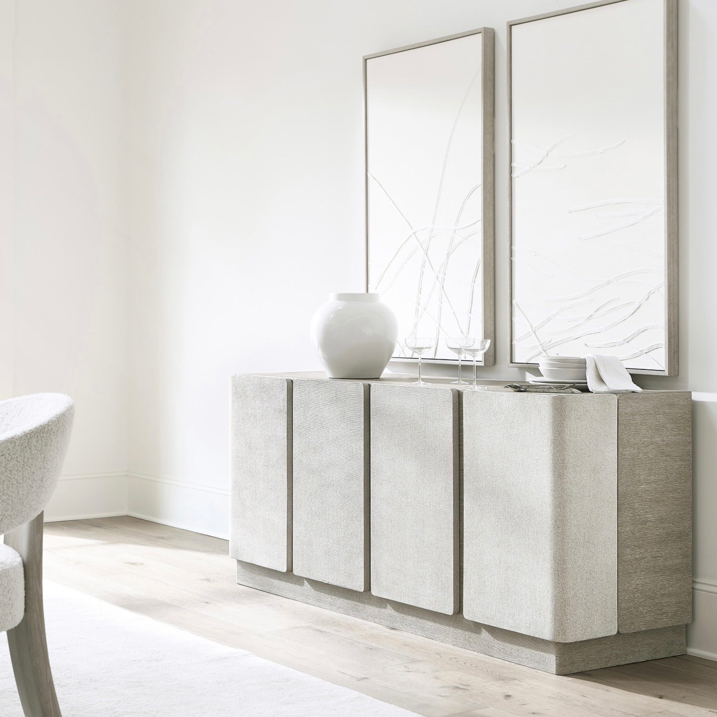 Bernhardt Arcadia Collection Buffet ~ Clay Finish With Raffia