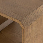 Four Hands Caspian End Table ~ Natural Ash Finish With Brass Hardware