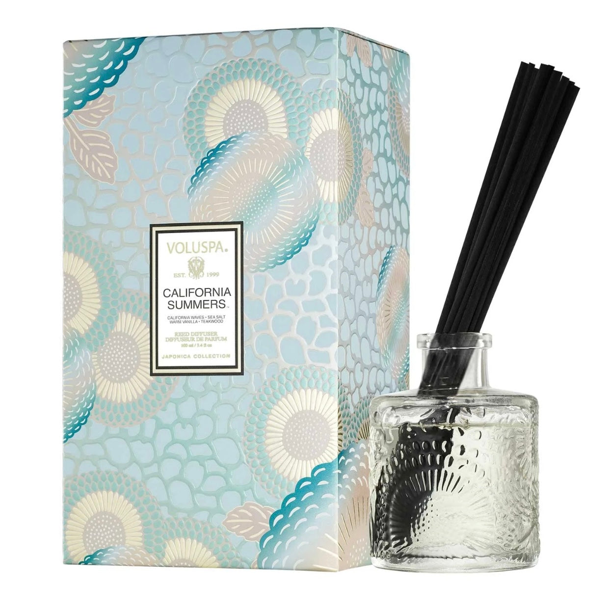 Voluspa Baltic Amber Reed Diffuser – 4-6 Month Fragrance, Luxurious ...