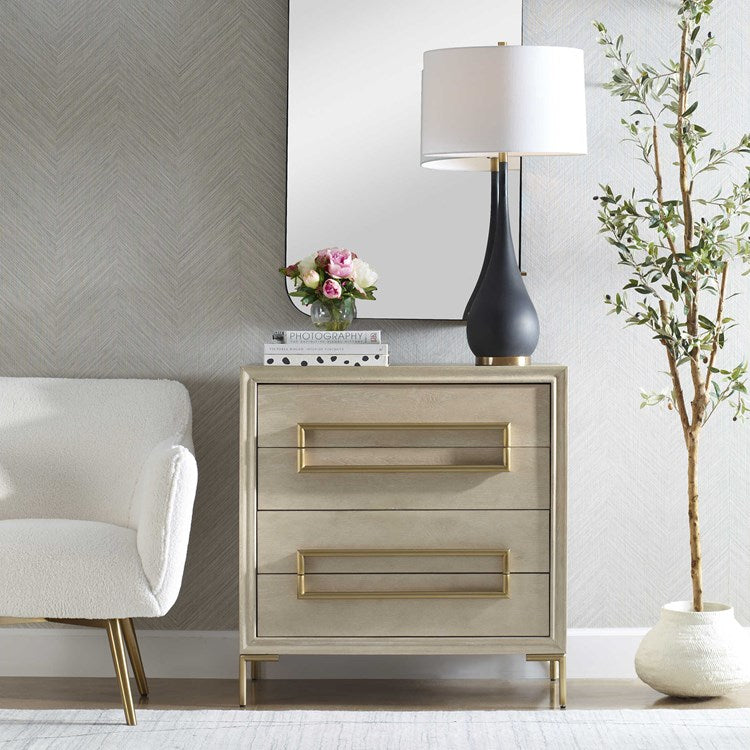 Uttermost Alessia Chest – Light Oak Veneer with Brass Accents | 4