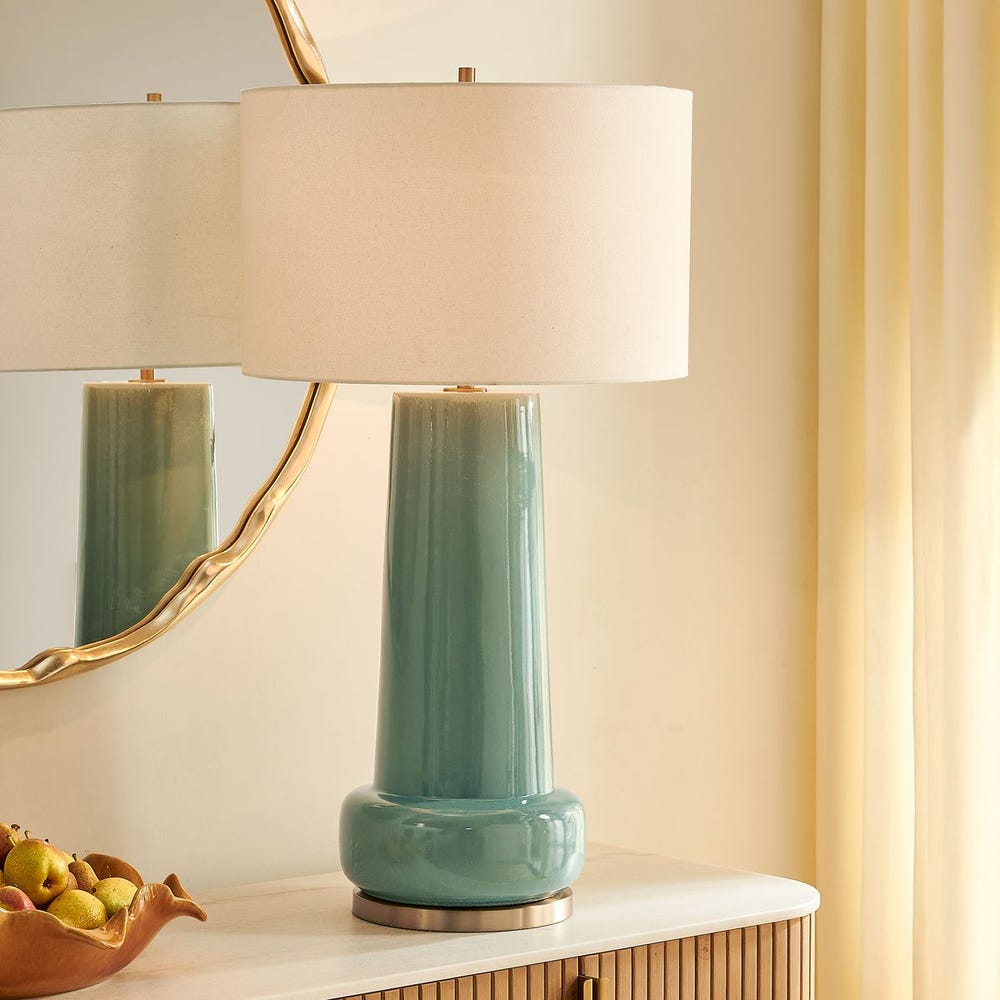 Uttermost Claudin Aqua Blue Glazed Table Lamp – casabelladecor.net