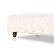 Four Hands Aniston Shearling Rectangle Ottoman ~ Andes Natural Upholstered Faux Mongolian Shearling Fur