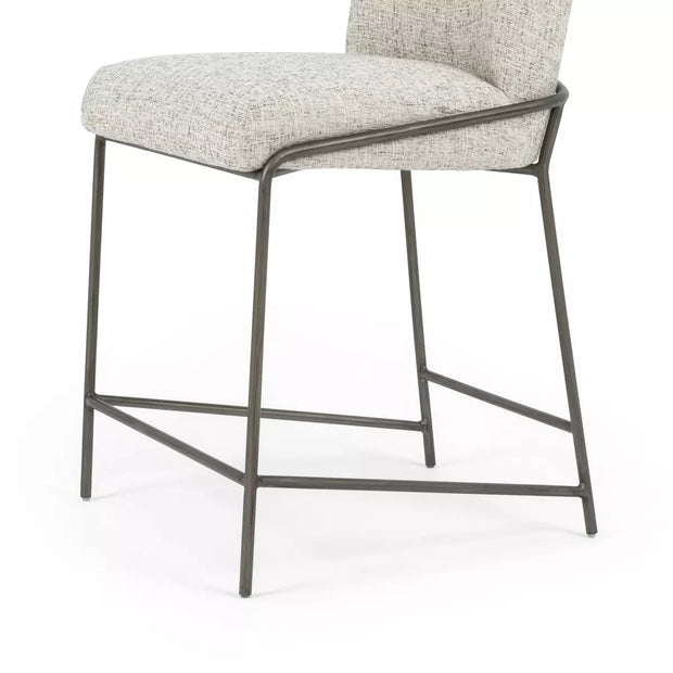 Four Hands Astrud Counter Stool ~ Lyon Pewter Upholstered Performance Fabric