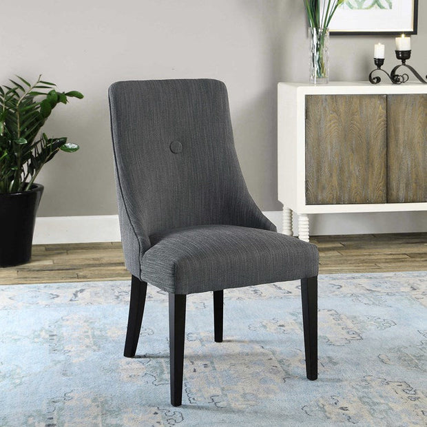 Uttermost Patamon Charcoal Gray Armless Accent Chairs Set of 2