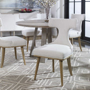 Uttermost Klismos White Performance Fabric Modern Dining Chairs Set of 2