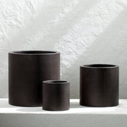 Surya Seastone Collection Modern Set of 3 Brushed Matte Charcoal Concrete Outdoor Floor Vases SST-008