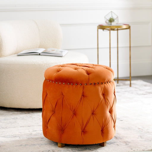 Meritalia orange ottoman オットマン　イタリア nelson-wheel-upholstered-