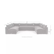 Four Hands Grant 5 Piece Sectional ~ Ashby Oatmeal Upholstered Performance Fabric