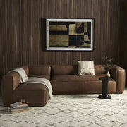 Four Hands Nolita 2 Piece Right Chaise Leather Sectional ~ Natural Washed Sand Top Grain Leather