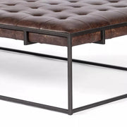 Four Hands Oxford Tufted Leather Coffee Table ~ Havana