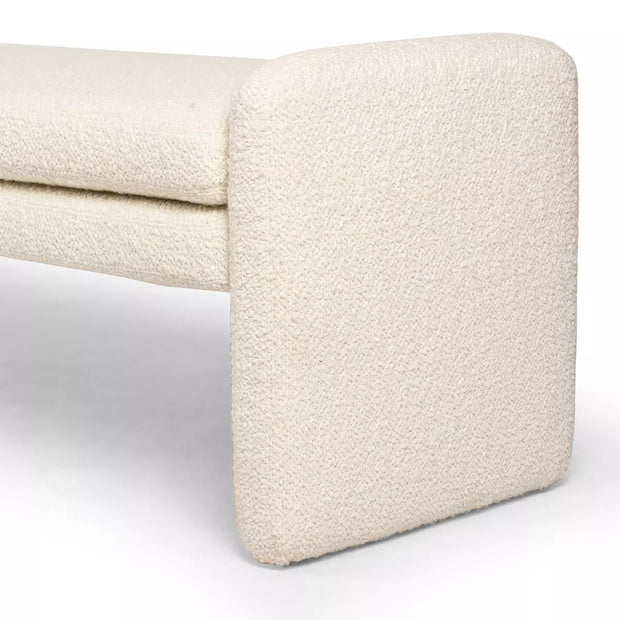 Four Hands Serena Accent Bench ~ Durham Cream Upholstered Boucle Fabric