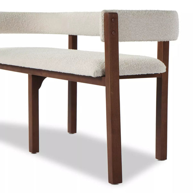 Four Hands Vittoria Dining Bench ~ Knoll Natural Upholstered Performance Boucle Fabric