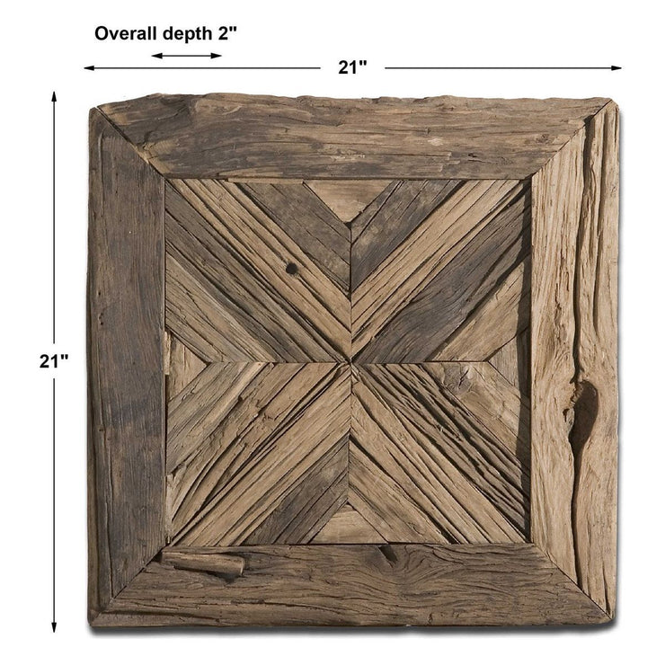 Uttermost Rennick Rustic Pine Wood Wall Square