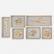Uttermost Golden Leaves Set of 6 Shadow Box Frames