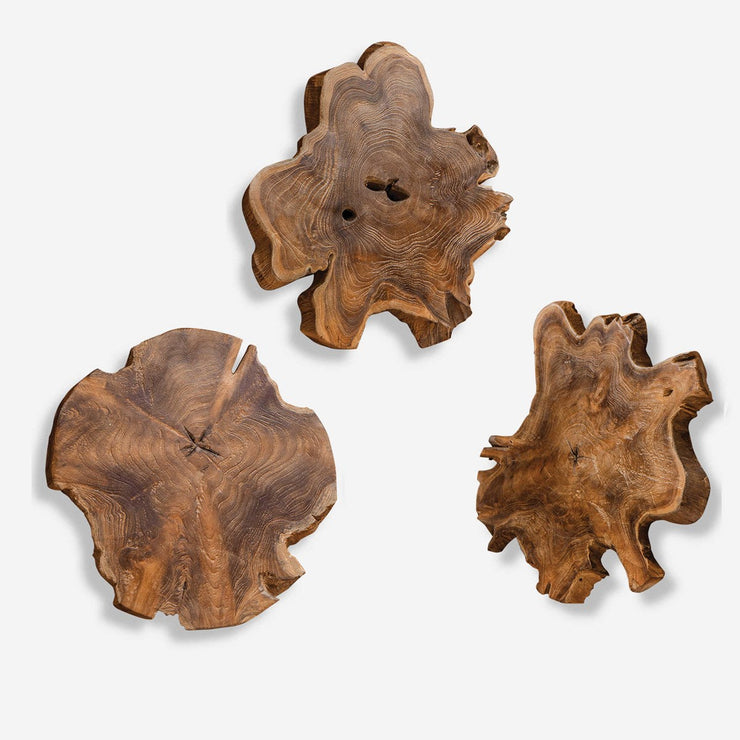 Uttermost Kalani Set of 3 Teak Wood Wall Decor