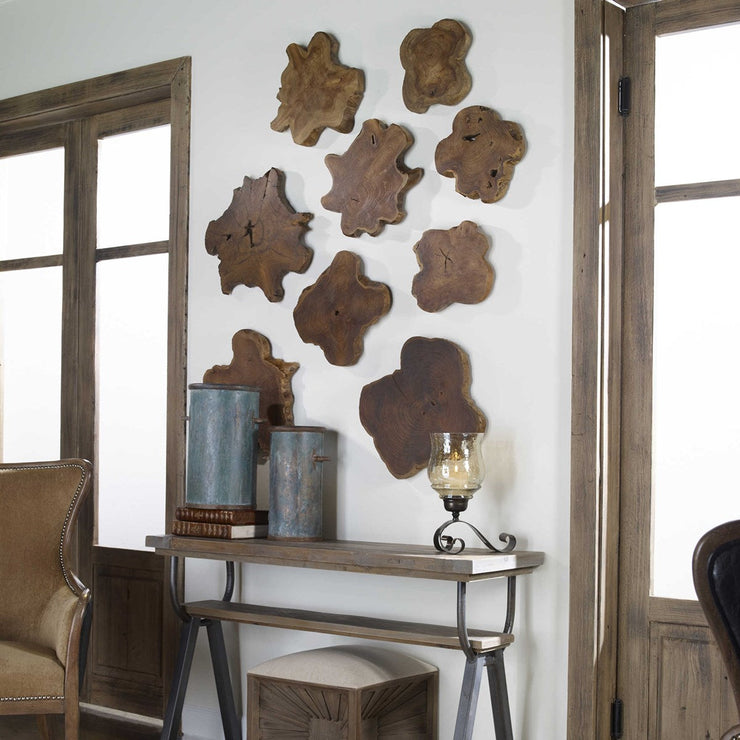 Uttermost Kalani Set of 3 Teak Wood Wall Decor