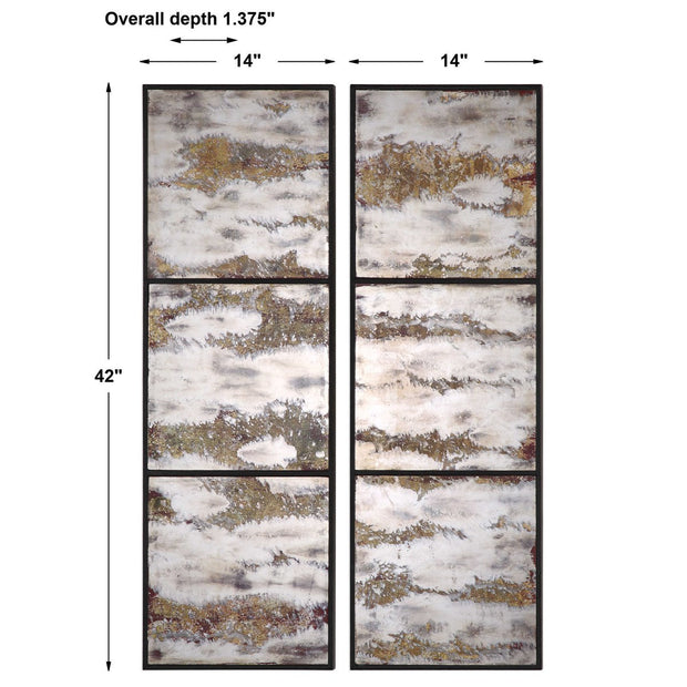 Uttermost Rahila Antiqued Mirrored Set of 2 Wall Panels