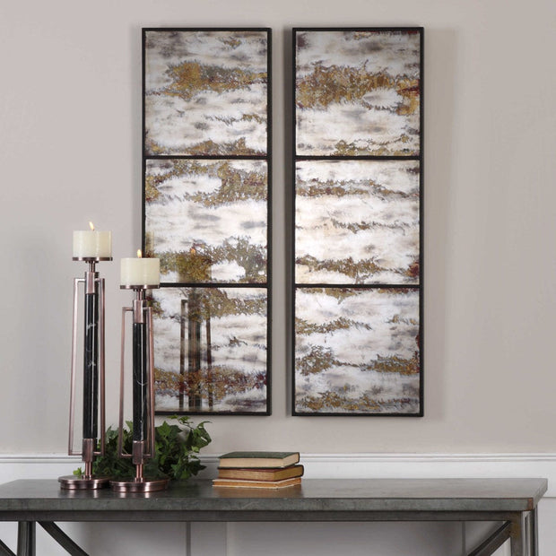 Uttermost Rahila Antiqued Mirrored Set of 2 Wall Panels