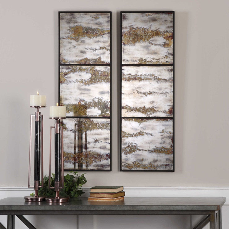 Uttermost Rahila Antiqued Mirrored Set of 2 Wall Panels