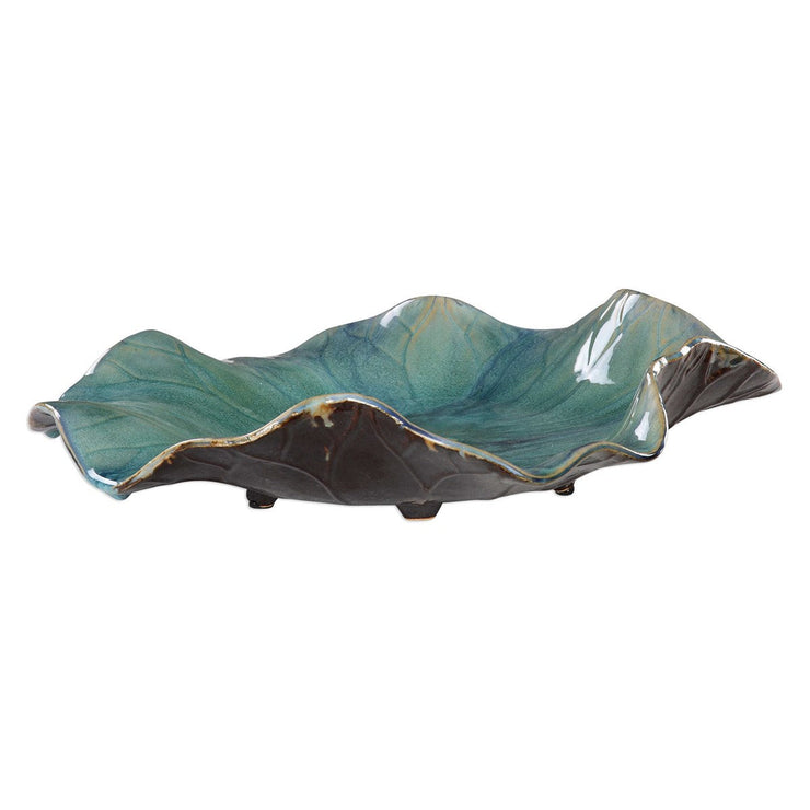 Uttermost Abella Set of 3 Aqua Ceramic Flowers Wall Decor