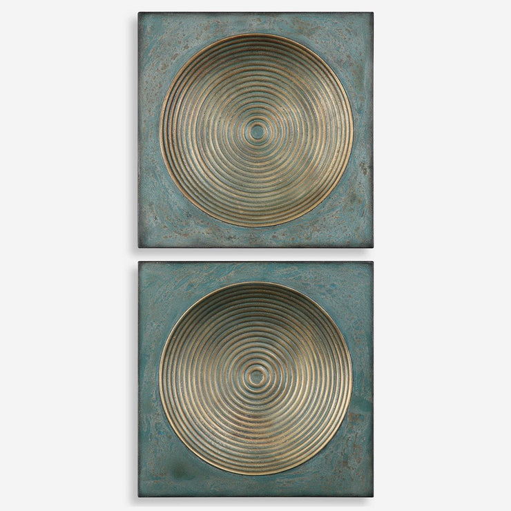 Uttermost Sybil Set of 2 Aged Iron Squares Metal Wall Decor